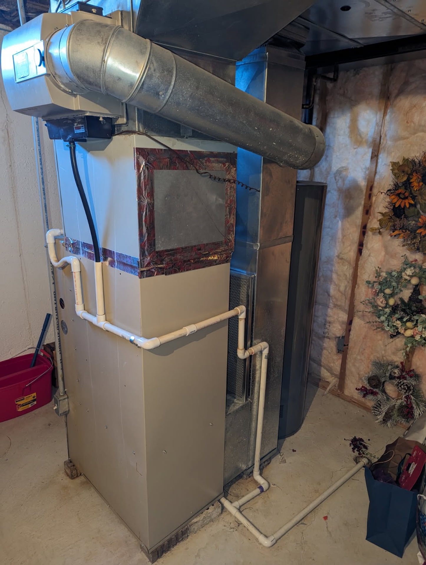 Lennox Furnace Backside Inducer Motor And Condensate Piping Michigan